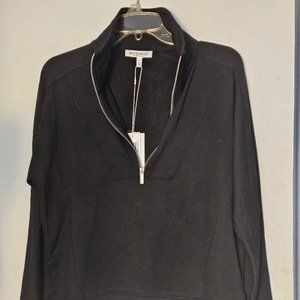 Workshop Republic black 3/4 zip women's size small